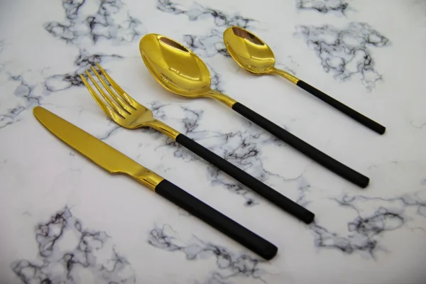 Finery - Cutlery Set 24pc - Gold/Black - Image 3