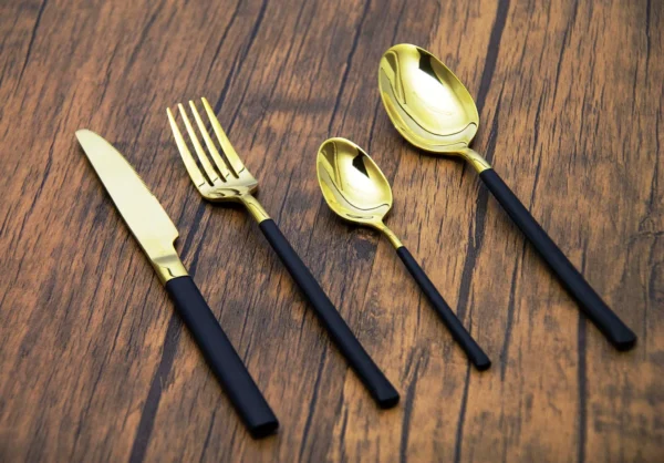 Finery - Cutlery Set 24pc - Gold/Black - Image 5