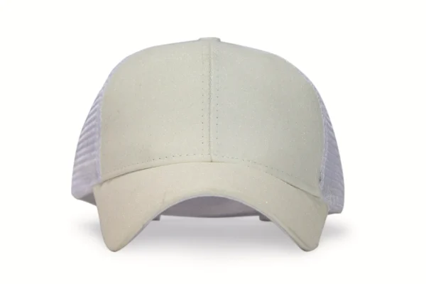 Baseball Ponytail Cap - White/Silver Glitter - Image 2