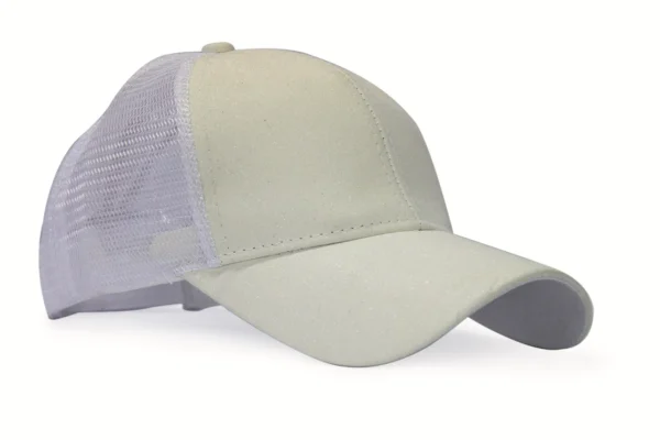 Baseball Ponytail Cap - White/Silver Glitter