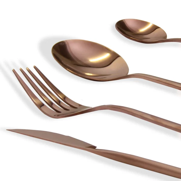 Finery - Sleek 24pc Cutlery Set - rose gold - Image 4