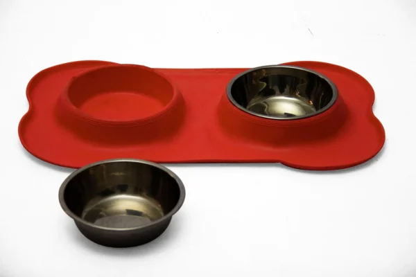 Rex - Non-Slip S/S Double Pet Bowl - Red - Image 2