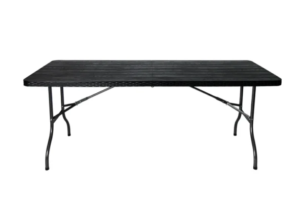 Fine Living - Folding Table 1.8m- Black Slatted Em - Image 5