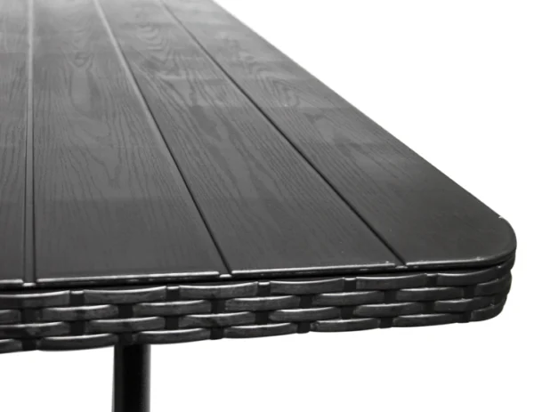 Fine Living - Folding Table 1.8m- Black Slatted Em - Image 4