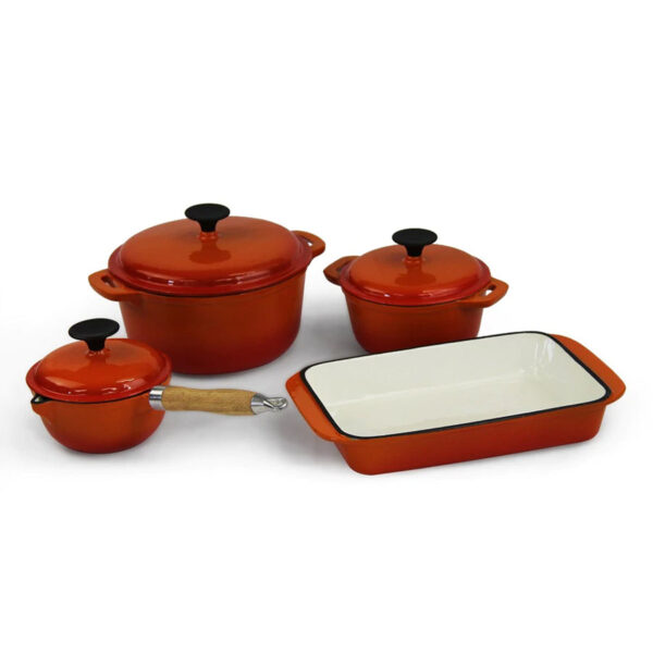 Fine Living - Lifestyle Cast Iron Set 7pc - Orange