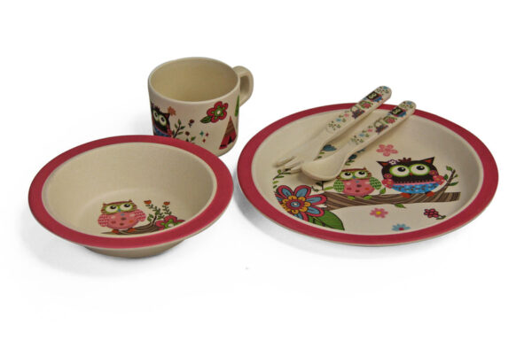 Kids Bamboo Dining sets - Owl - Nuovo - Image 3