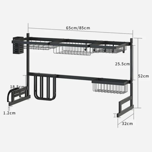 Fine Living - Incredible Iron Oversink Drying Rack - Black - Image 2