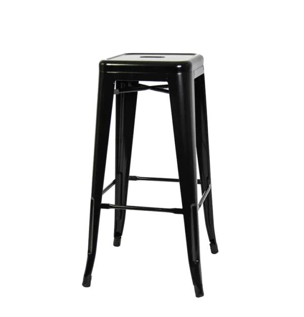 Retro Metal Barstool - BlacK - Image 2