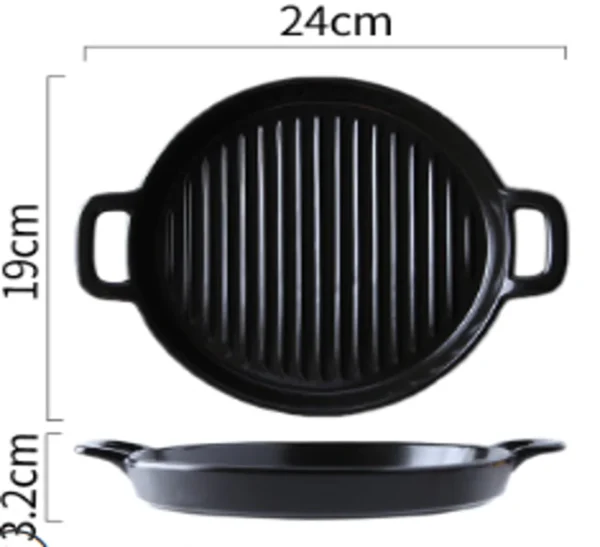 Fine Living Round Ceramic Oven Dish - Black - Image 3