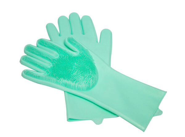 Silicone Kitchen Gloves - Green - Image 2