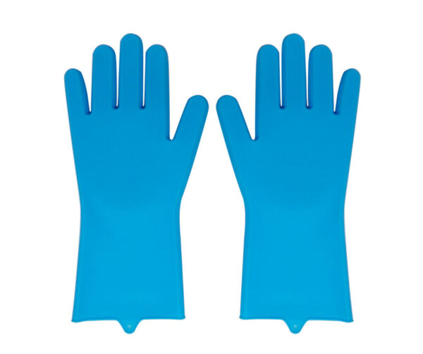 Silicone Kitchen Gloves - Blue - Image 4